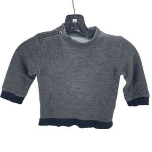Afton Street Baby Pullover Sweatshirt Long Sleeve Zip Shoulder Gray Size 2 Toddl